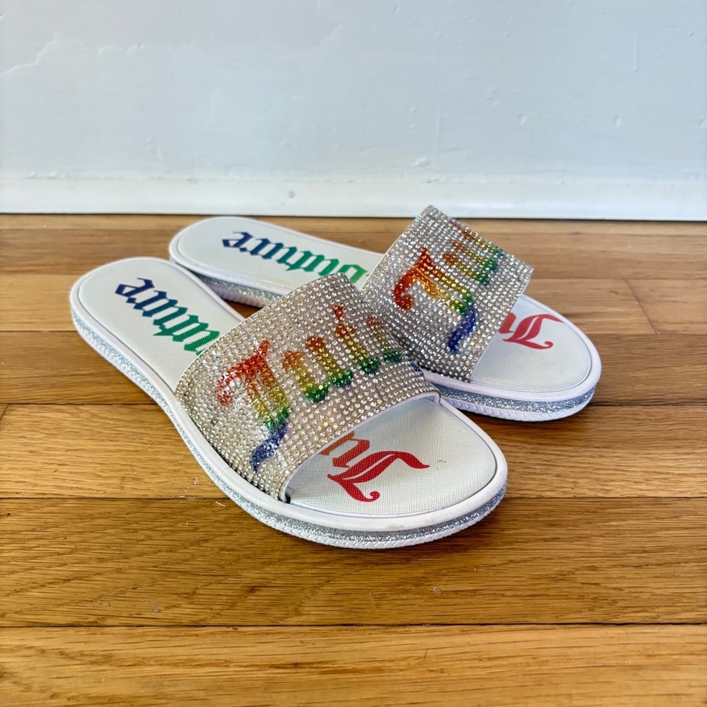 JUICY COUTURE Rainbow Bling Rhinestone Y2k Women's Size 9